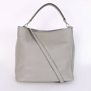 Fendi - Anna Selleria Roman Leather Hobo Grey