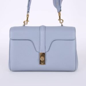Celine - Teen 16 Soft Supple Grained Calfskin Crossbody Bag Light Blue