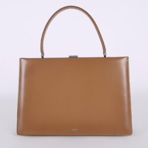 Celine - Clasp Medium Box Calfskin Top Handle Bag Light Brown