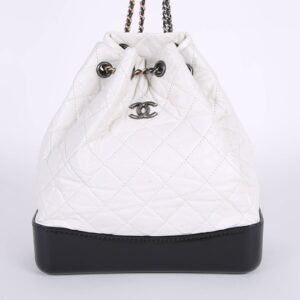 Chanel - Gabrielle Small Aged Calfskin Backpack White/Black