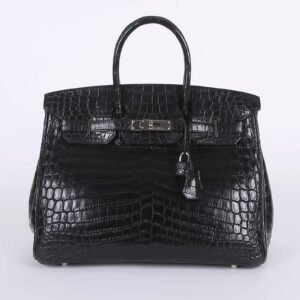 Hermés - Birkin 35 Matte Niloticus Crocodile Nero