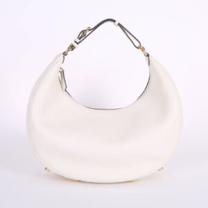 Fendi - Fendigraphy Medium Vitello Grace Hobo Bag White
