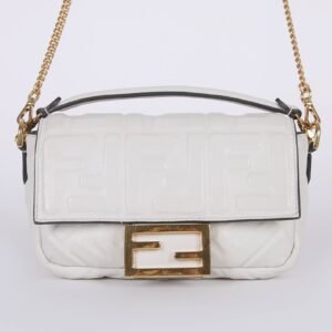Fendi - Baguette Mini Lambskin Bag White