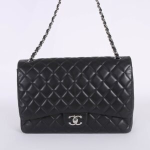 Chanel - Maxi Classic Double Flap Bag Lambskin Noir