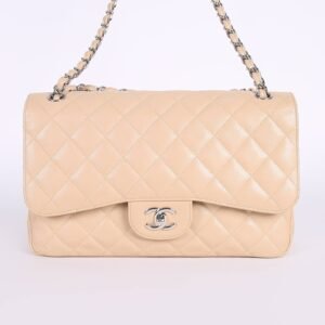Chanel - Large Jumbo Classic Double Flap Bag Caviar Beige