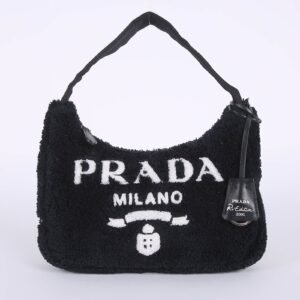 Prada - Re-Edition 2000 Terry Cloth Mini Bag Nero/Bianco