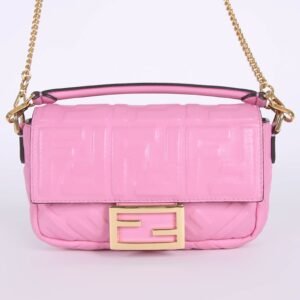 Fendi - Baguette Mini Lambskin Bag Pink