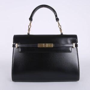 Saint Laurent - Manhattan Smooth Box Calfskin Top Handle Bag Black