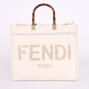 Fendi - Sunshine Medium Leather Shopper Cream
