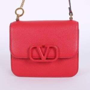 Valentino - VSling Small Grained Calfskin Shoulder Bag Red