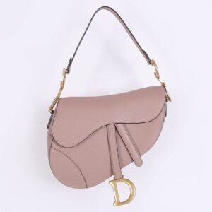Dior - Saddle Calfskin Shoulder Bag with Strap Blush