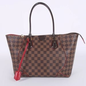 Louis Vuitton - Caissa MM Damier Ebene Canvas Tote Cerise