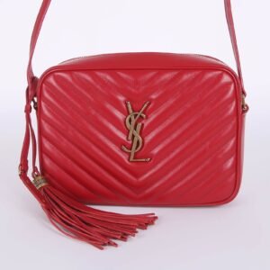 Saint Laurent - Lou Matelassé Leather Crossbody Camera Bag Red