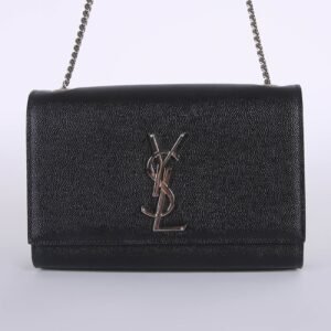 Saint Laurent - Kate Small Grain de Poudre Calfskin Bag Black