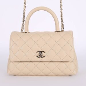 Chanel - Top Handle Flap Bag Caviar Beige