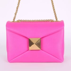 Valentino - One Stud Lambskin Nappa Bag with Chain Fuchsia