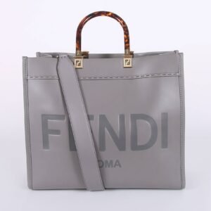 Fendi - Sunshine Medium Leather Shopper Grey
