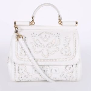 Dolce & Gabbana - Sicily Medium Cut Out Details Nappa White