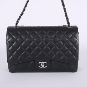 Chanel - Maxi Classic Double Flap Bag Caviar Noir