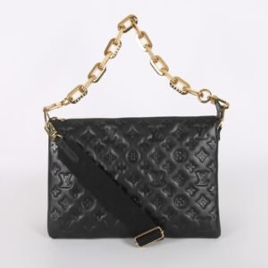 Louis Vuitton - Coussin MM Monogram Embossed Puffy Lambskin Bag Black