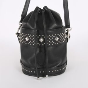 Saint Laurent - Bahia Small Studded Smooth Calfskin Bucket Black