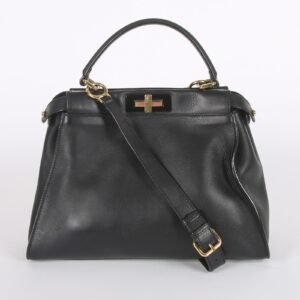 Fendi - Peekaboo Iconic Medium Calfskin Bag Black