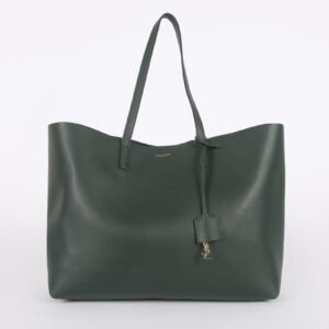 Saint Laurent - Saint Laurent E/W Supple Leather Shopping Bag Dark Green
