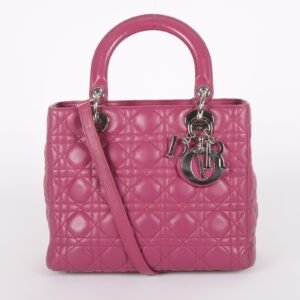 Dior - Lady Dior Medium Cannage Lambskin Magenta