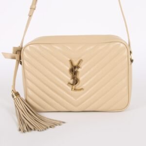 Saint Laurent - Lou Matelassé Leather Crossbody Camera Bag Beige