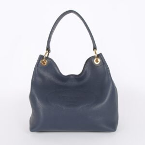 Prada - Embossed Logo Vitello Phenix Hobo Bag Bluette