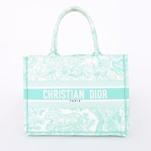Dior - Dior Book Medium Toile de Jouy Reverse Embroidery Tote Mint Green