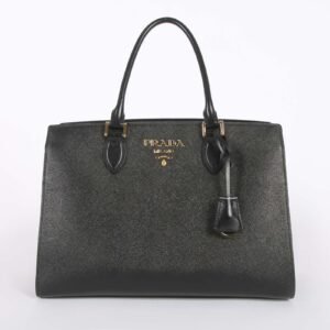 Prada - Saffiano & Soft Calfskin Handbag Nero