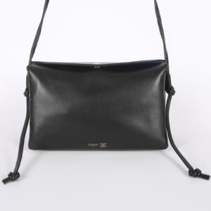 Celine - Trio Smooth Lambskin Flap Crossbody Black