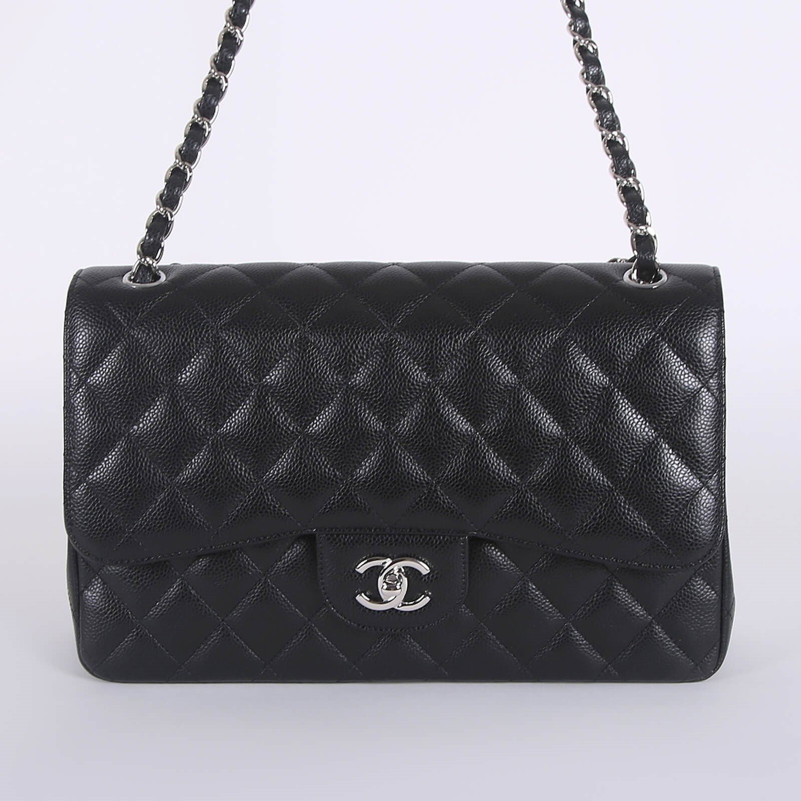 Chanel - Large Jumbo Classic Double Flap Bag Caviar Noir